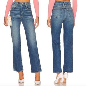 SLVRLAKE London High Rise Straight Leg Medium Wash Jeans in Monterey